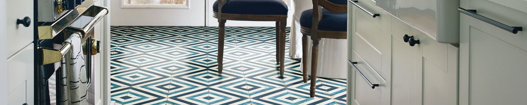 Kitchen with tiled mosaic flooring from 180 Degree Floors in the Nashville, TN area