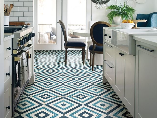 Kitchen with tiled mosaic flooring from 180 Degree Floors in the Nashville, TN area